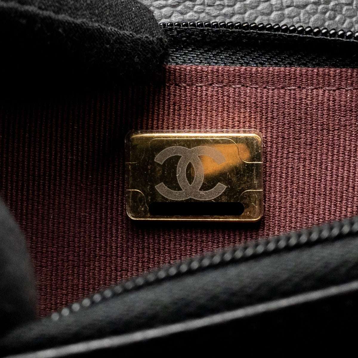 CHANEL CLASSIC WALLET ON CHAIN CAVIAR BLACK GHW (MICROCHIP)