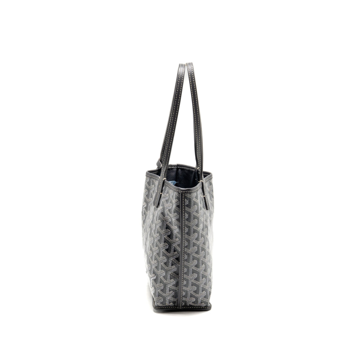 Goyard Mini Anjou Tote Bag French Bulldog Print Goyardine Canvas/Calfskin Grey SHW
