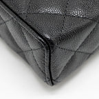 CHANEL 25P CC TOP HANDLE VANITY BAG CAVIAR BLACK LGHW(MICROCHIP)