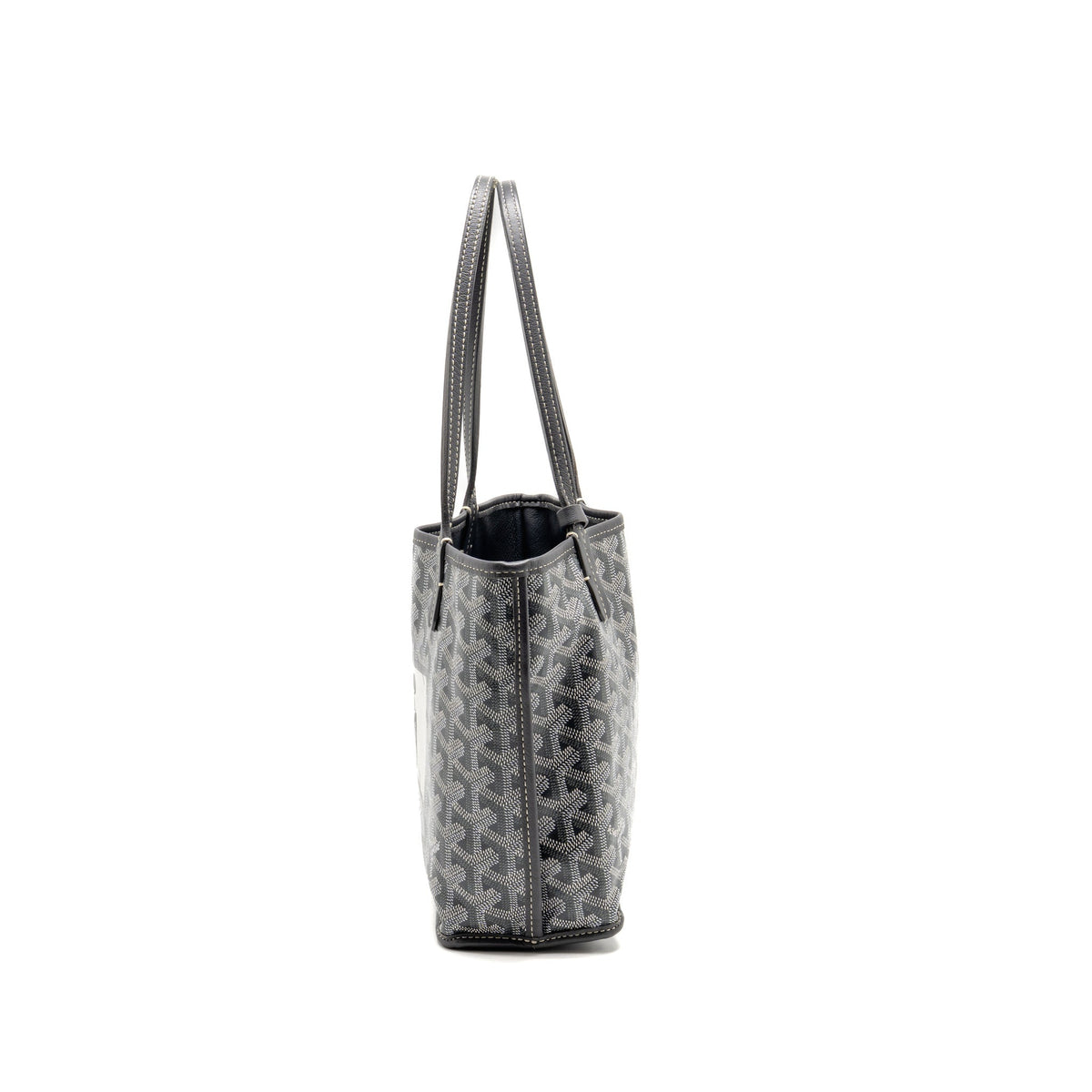 Goyard Mini Anjou Tote Bag French Bulldog Print Goyardine Canvas/Calfskin Grey SHW