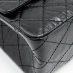 CHANEL LARGE 2.55 REISSUE FLAP BAG AGED CALFSKIN BLACK GHW