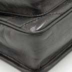 Saint Laurent/YSL Niki Baby Flap Bag Vintage Calfskin Grey Ruthenium Hardware