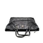 Chanel On the Road Large Shopping Tote Bag Shiny Grained Calfskin Black SHW