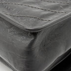 Saint Laurent/YSL Niki Baby Flap Bag Vintage Calfskin Grey Ruthenium Hardware