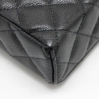 CHANEL 25P CC TOP HANDLE VANITY BAG CAVIAR BLACK LGHW(MICROCHIP)