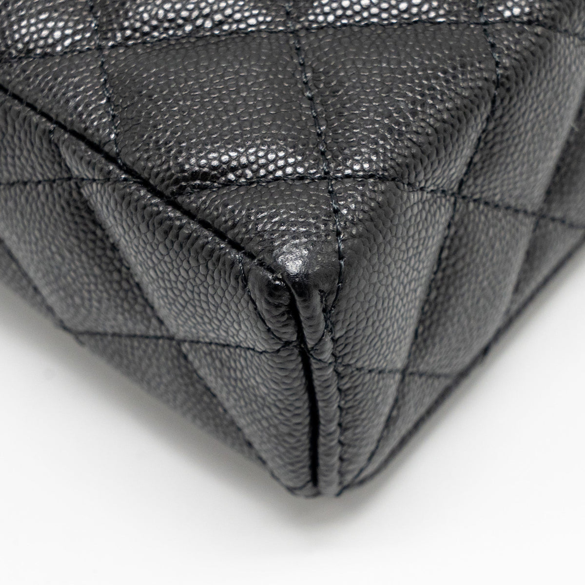 CHANEL 25P CC TOP HANDLE VANITY BAG CAVIAR BLACK LGHW(MICROCHIP)