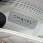 CHANEL SMALL COCO HANDLE CAVIAR LIGHT GREY LGHW