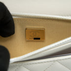 CHANEL PEARL CRUSH WALLET ON CHAIN WHITE GHW