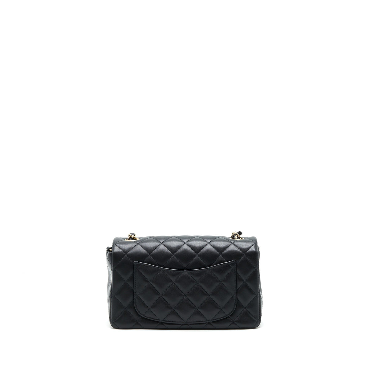 CHANEL MINI RECTANGULAR FLAP BAG LAMBSKIN BLACK LGHW (MICROCHIP)