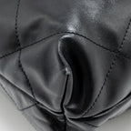 CHANEL SMALL 22 BAG SHINY CALFSKIN BLACK GHW (MICROCHIP)