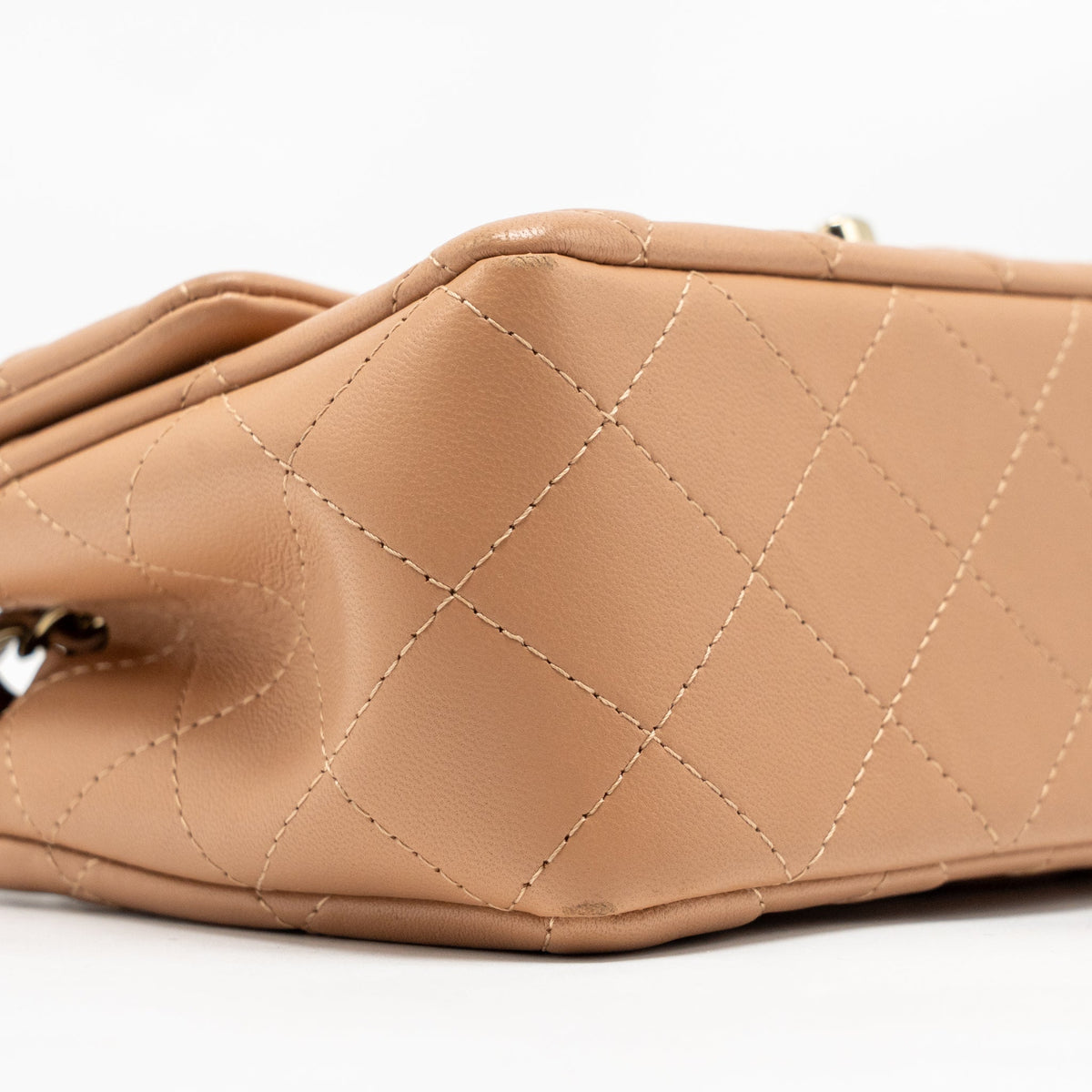 CHANEL MINI RECTANGULAR FLAP BAG LAMBSKIN CARAMEL LGHW (MICROCHIP)