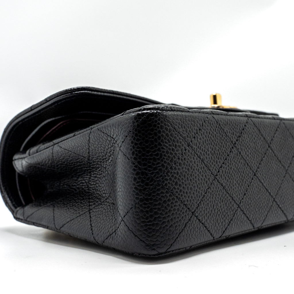 CHANEL SMALL CLASSIC DOUBLE FLAP BAG CAVIAR BLACK GHW