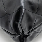 CHANEL SMALL 22 BAG SHINY CALFSKIN BLACK GHW (MICROCHIP)