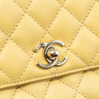 CHANEL SMALL COCO HANDLE CAVIAR 22P LIGHT YELLOW LGHW (MICROCHIP)