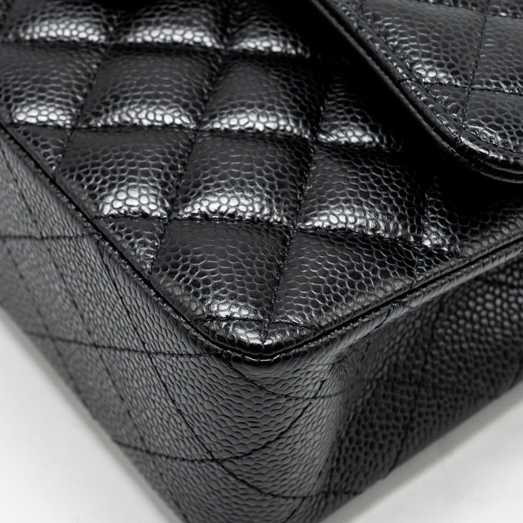 CHANEL SMALL CLASSIC DOUBLE FLAP BAG CAVIAR BLACK GHW