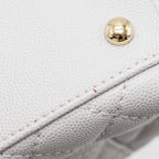 CHANEL SMALL COCO HANDLE CAVIAR LIGHT GREY LGHW