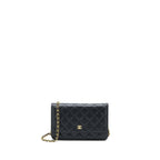 CHANEL CLASSIC WALLET ON CHAIN CAVIAR BLACK GHW (MICROCHIP)