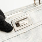 FENDI MEDIUM PEEKABOO ISEEU DENIM WHITE SHW
