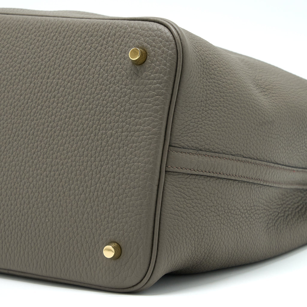 Hermes Picotin 22 Lock Bag Clemence Gris Etain GHW
