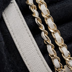 CHANEL SMALL COCO HANDLE CAVIAR LIGHT GREY LGHW
