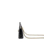 Chanel MINI KELLY SHOPPING TOTE BAG SHINY CRUMPLED CALFSKIN BLACK GHW (MICROCHIP)