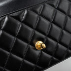 CHANEL 24C GOLD CRUSH FLAP BAG CALFSKIN BLACK GHW (MICROCHIP)