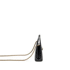 Chanel MINI KELLY SHOPPING TOTE BAG SHINY CRUMPLED CALFSKIN BLACK GHW (MICROCHIP)