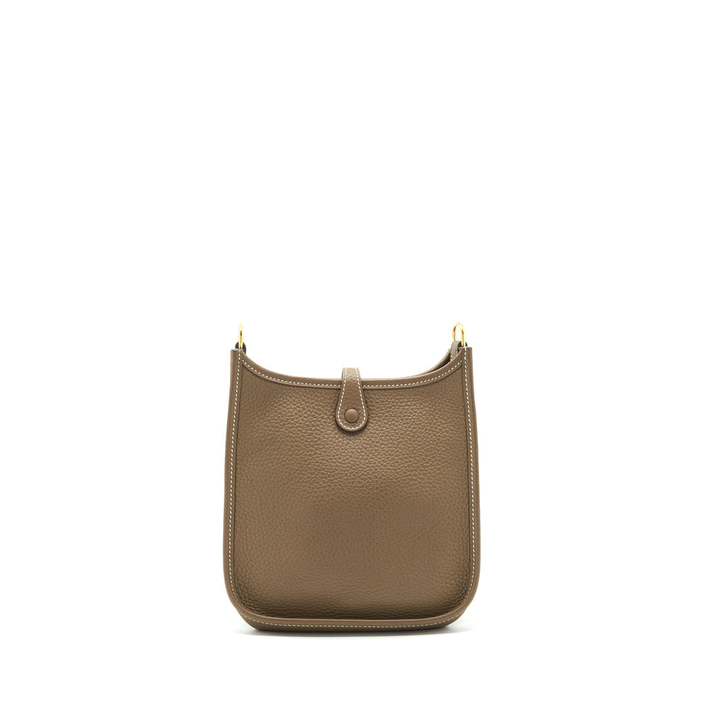 Hermes mini Evelyne Etoupe/ Blue indigo GHW