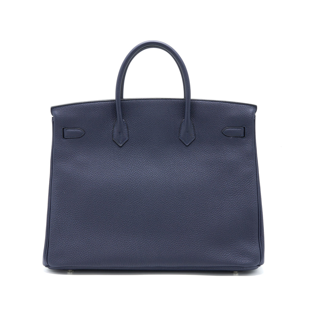 Hermes Birkin 40 Officer Togo/Swift Blue Nuit/Vert Cypres SHW