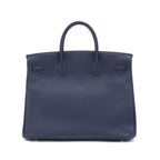 Hermes Birkin 40 Officer Togo/Swift Blue Nuit/Vert Cypres SHW