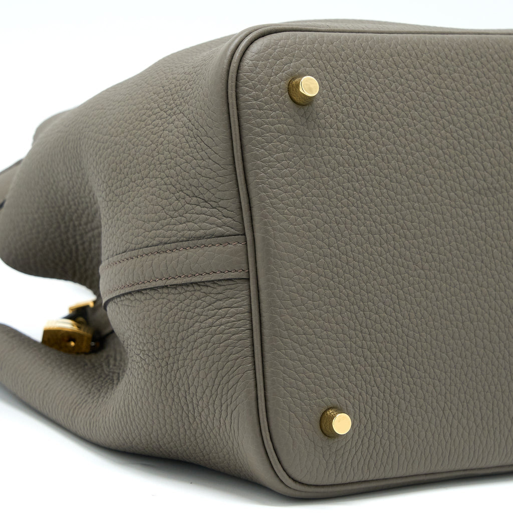 Hermes Picotin 22 Lock Bag Clemence Gris Etain GHW
