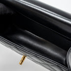 CHANEL 24C GOLD CRUSH FLAP BAG CALFSKIN BLACK GHW (MICROCHIP)