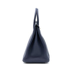 Hermes Birkin 40 Officer Togo/Swift Blue Nuit/Vert Cypres SHW