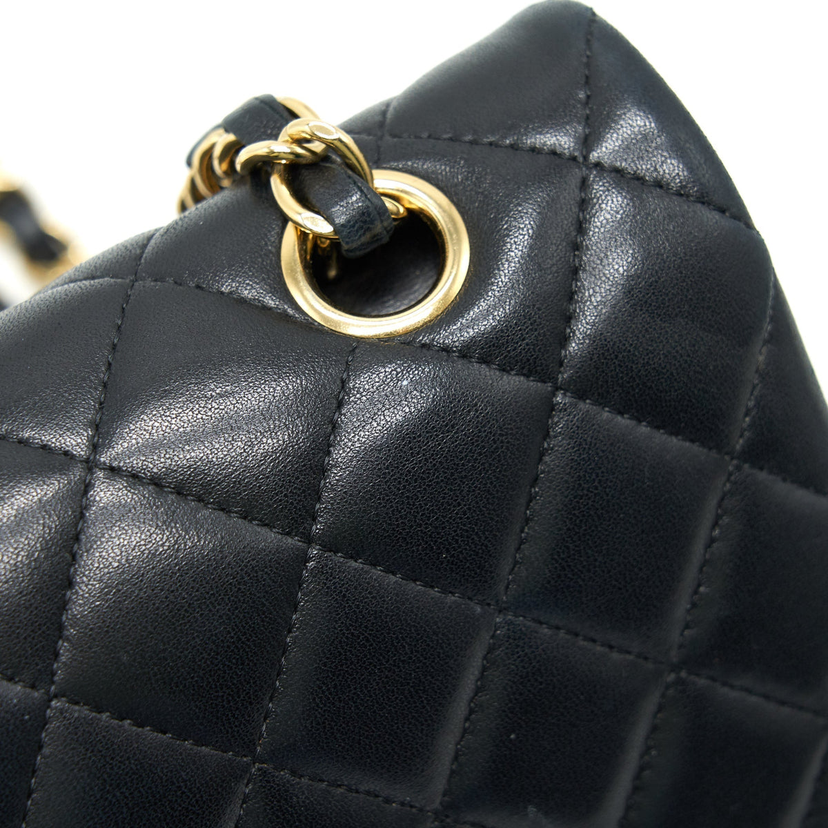 CHANEL CLASSIC DOUBLE FLAP BAG LAMBSKIN MEDIUM BLACK GHW SERIAL 19