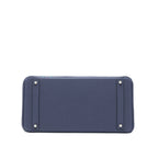 Hermes Birkin 40 Officer Togo/Swift Blue Nuit/Vert Cypres SHW