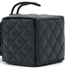 CHANEL MINI VANITY POUCH WITH CHAIN LAMBSKIN BLACK GHW