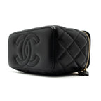CHANEL PEARL CRUSH LONG VANITY LAMBSKIN BLACK GHW (MICROCHIP)