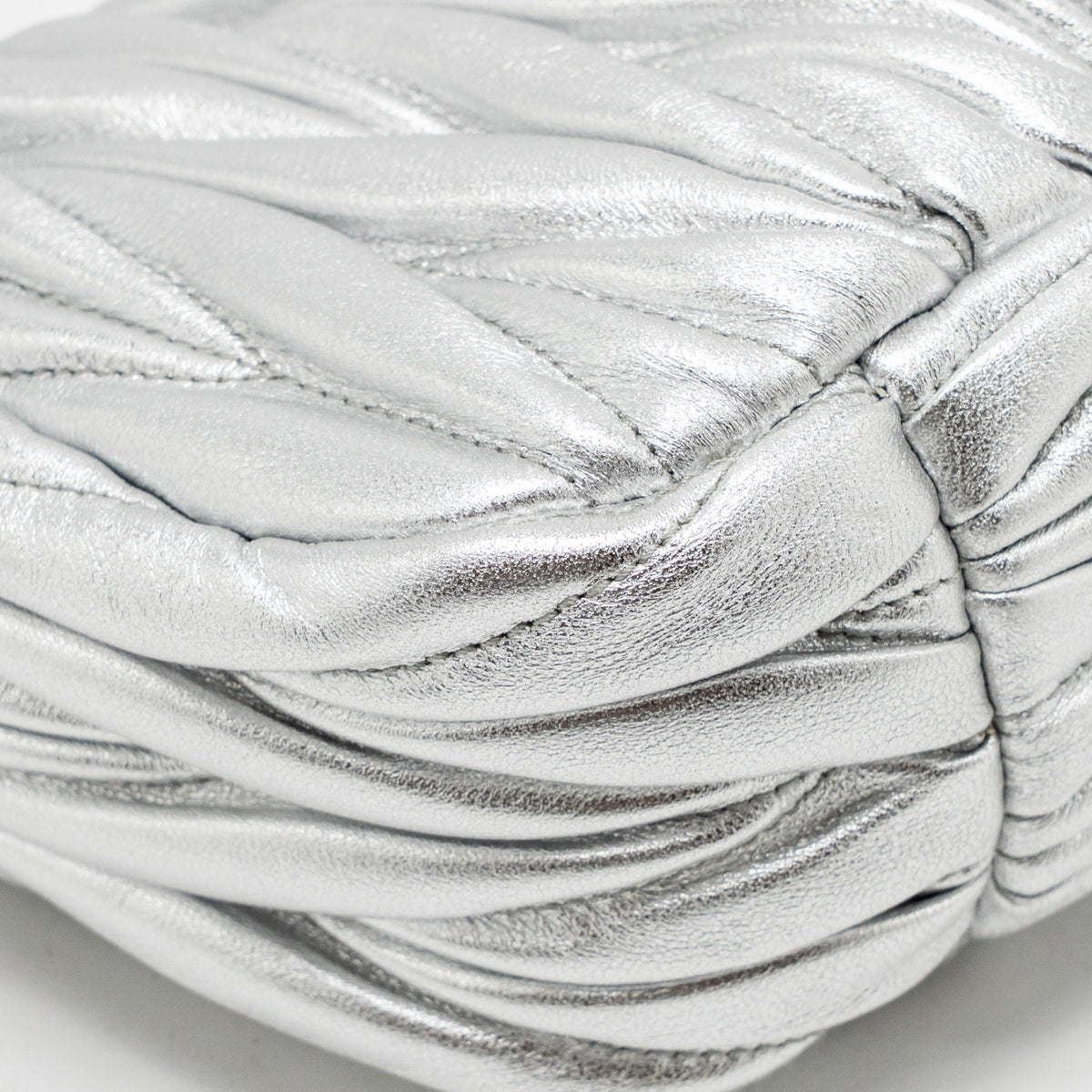 Miu Miu wander hobo bag Nappa leather silver SHW