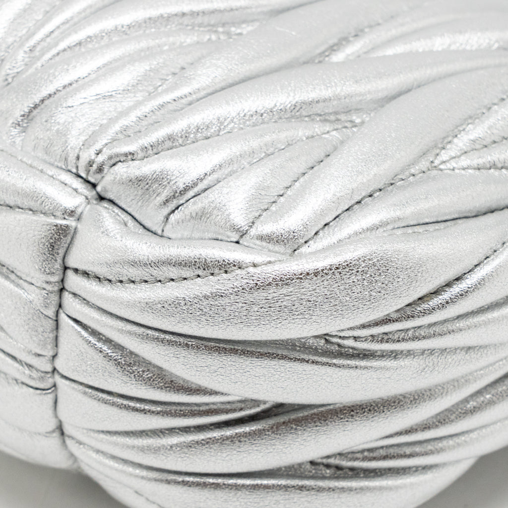 Miu Miu wander hobo bag Nappa leather silver SHW
