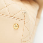 CHANEL CAVIER LARGE COCO HANDLE FLAP BAG BEIGE GHW