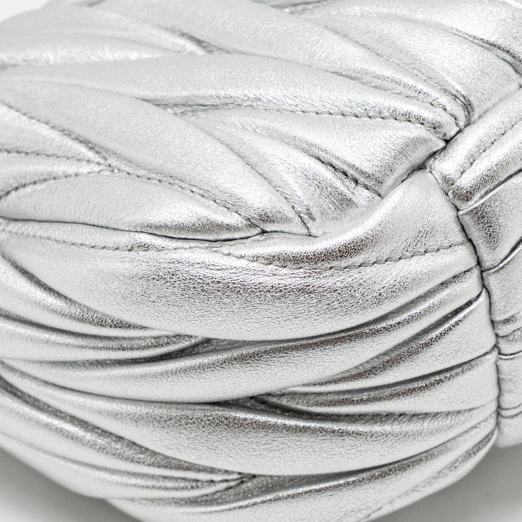 Miu Miu wander hobo bag Nappa leather silver SHW