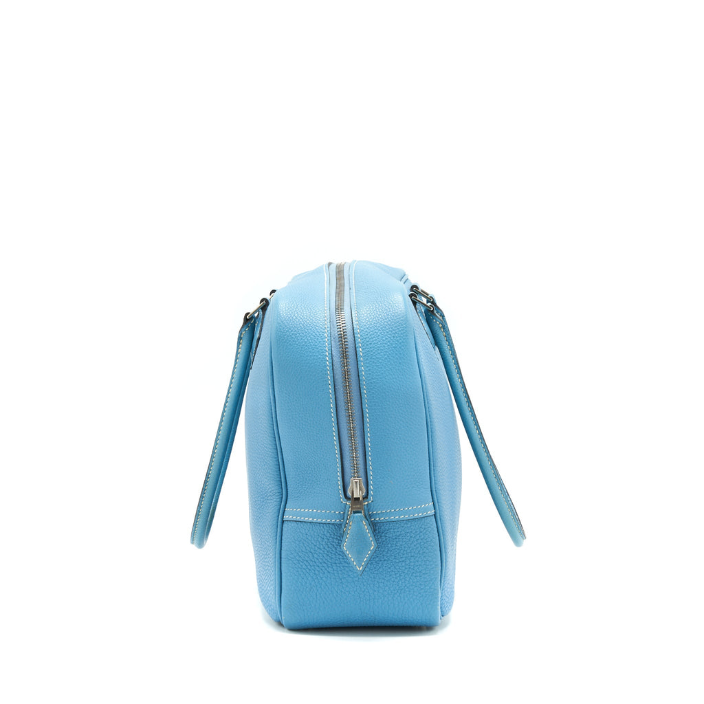 Hermes plume bag Togo jeans blue SHW