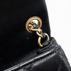 CHANEL PEARL CRUSH MINI SQUARE FLAP BAG LAMBSKIN BLACK GHW (MICROCHIP)