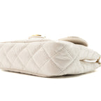 CHANEL 23B SMALL HOBO BAG SHINY CALFSKIN WHITE BRUSHED GHW(MICROCHIP)