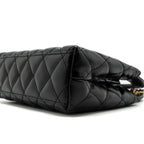 CHANEL 23K MINI SHOPPING TOTE CALFSKIN BLACK BRUSHED GHW(MICROCHIP)