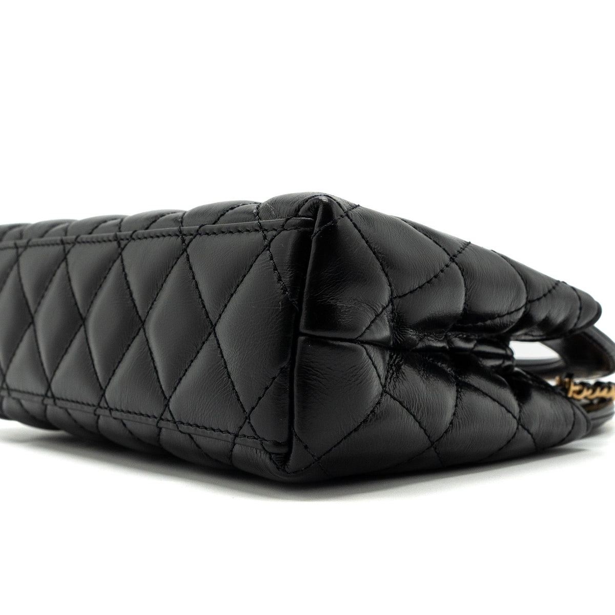 CHANEL 23K MINI SHOPPING TOTE CALFSKIN BLACK BRUSHED GHW(MICROCHIP)