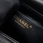 CHANEL MINI SQUARE FLAP BAG LAMBSKIN BLACK GHW