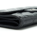 CHANEL CLASSIC FLAP LONG WALLET PATENT BLACK SHW
