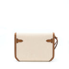 Hermes Pochette Kelly Depeches 25 Canvas and Barenia, Ecru/ Beige / Fauve GHW