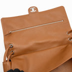 Chanel 26S Maxi Flap Bag Grained Calfskin Camel SHW (Microchip)